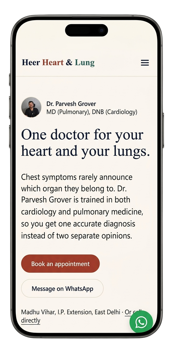 Heer Heart & Lung Clinic Mobile Screenshot